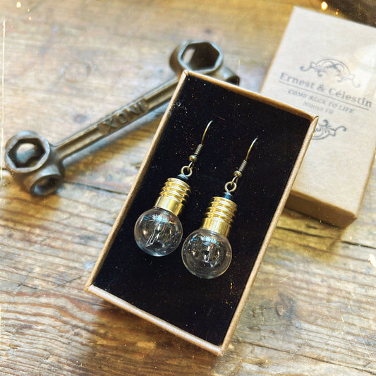 Boucles d’oreilles ampoule de vélo