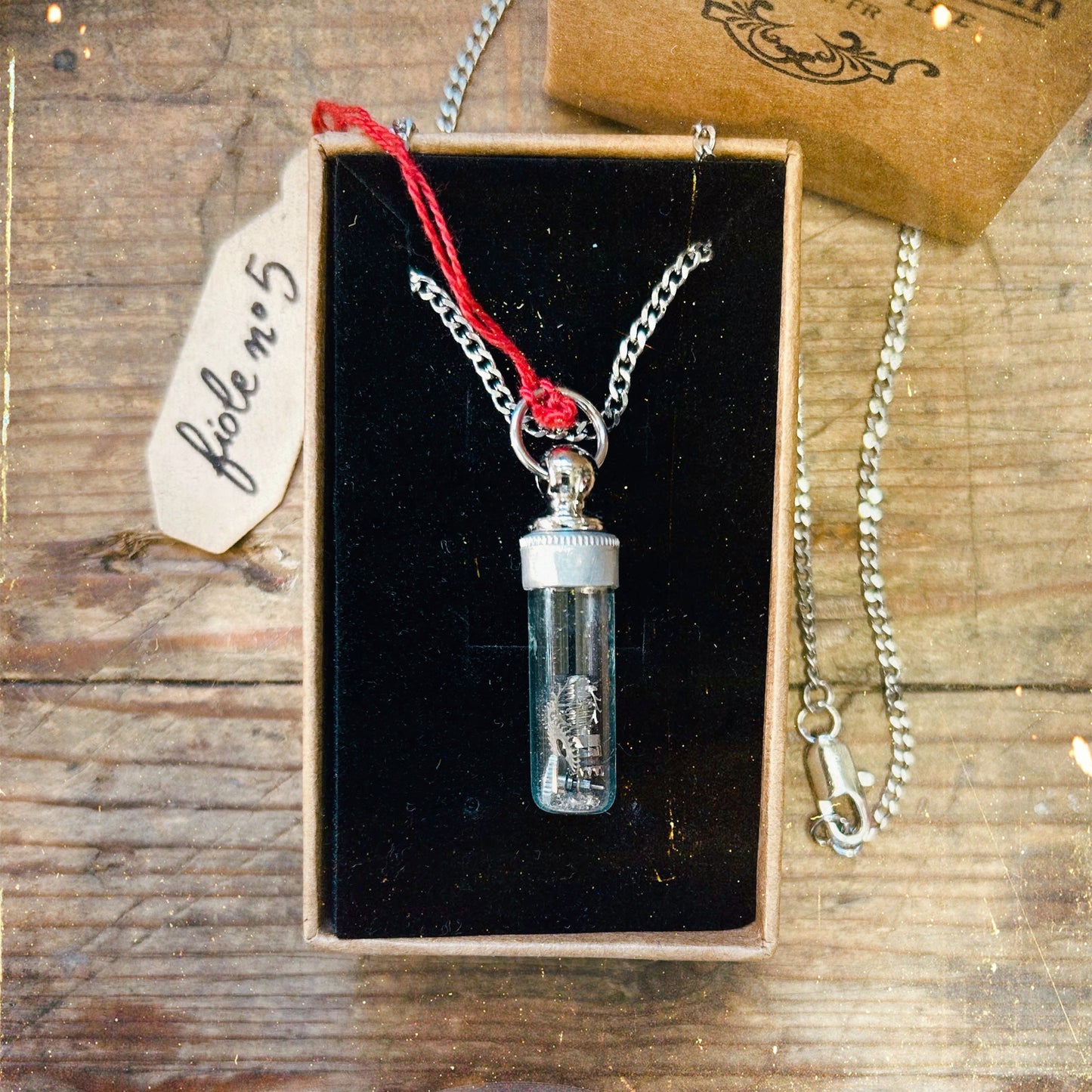 Pendentif Fiole đ°ïž PIĂCE UNIQUE NUMĂROTĂE