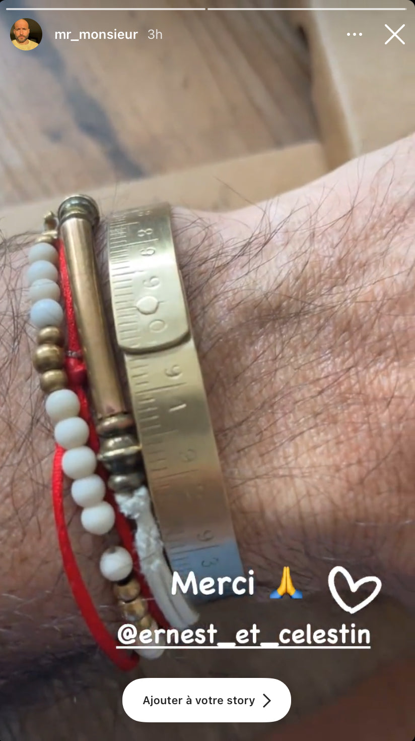 Bracelet mètre laiton jonc couturière recyclage Made in France livraison gratuite