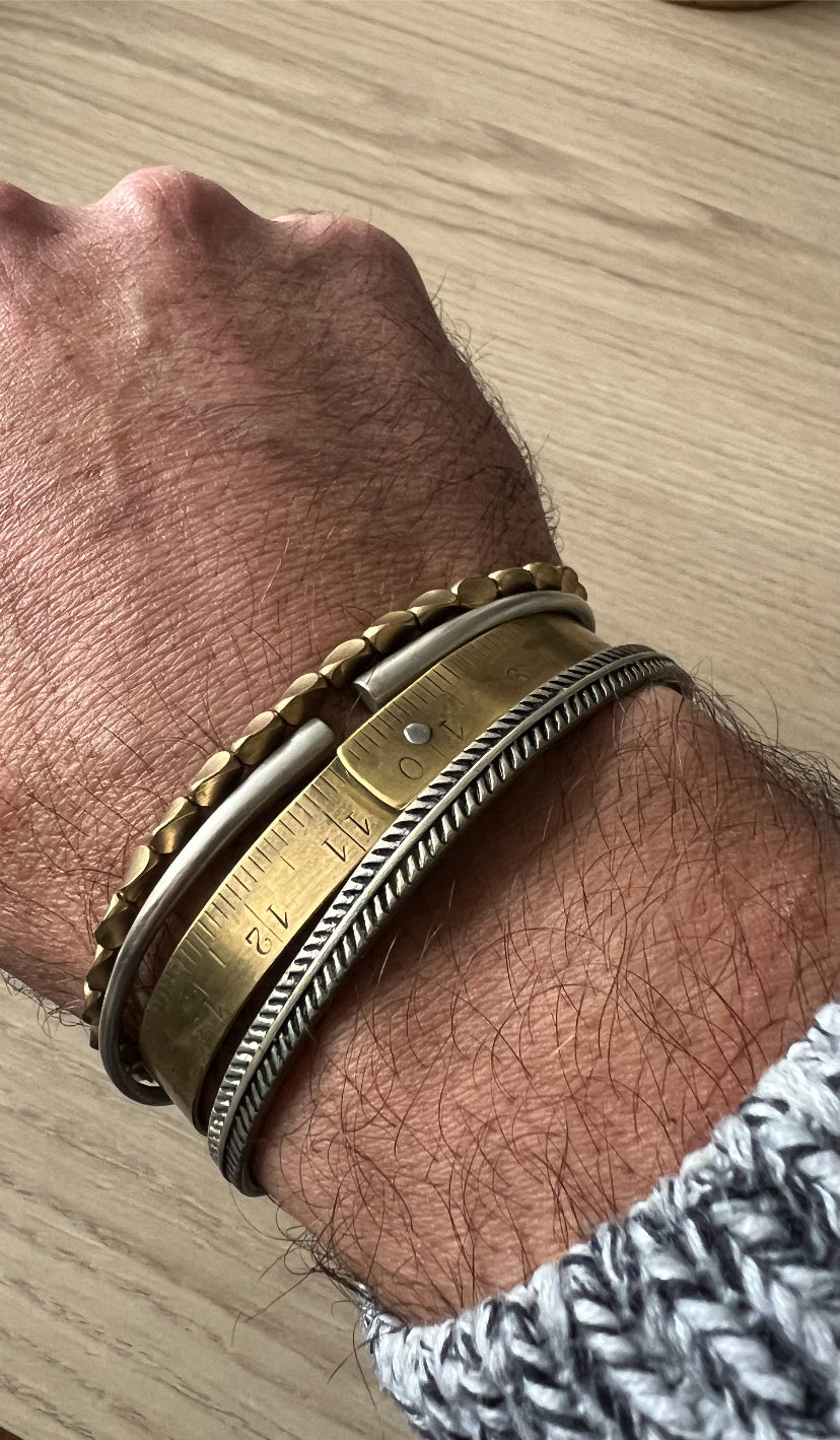 Bracelet mètre laiton jonc couturière recyclage Made in France livraison gratuite