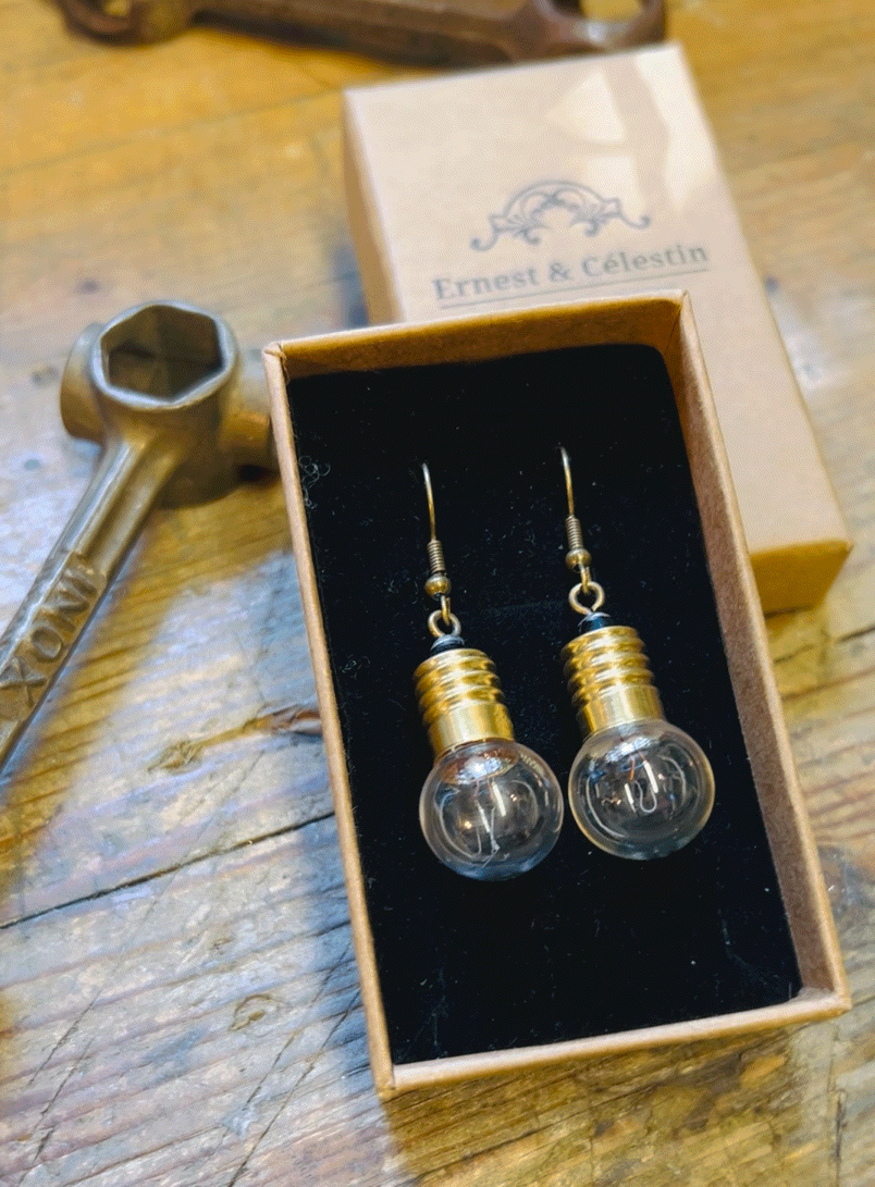 Boucles d’oreilles ampoule de vélo