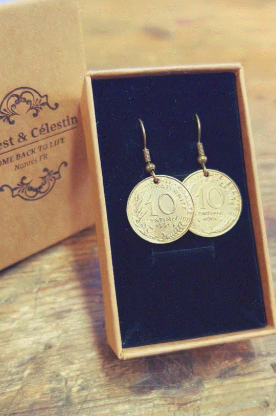 Boucles d’oreilles 10 centimes