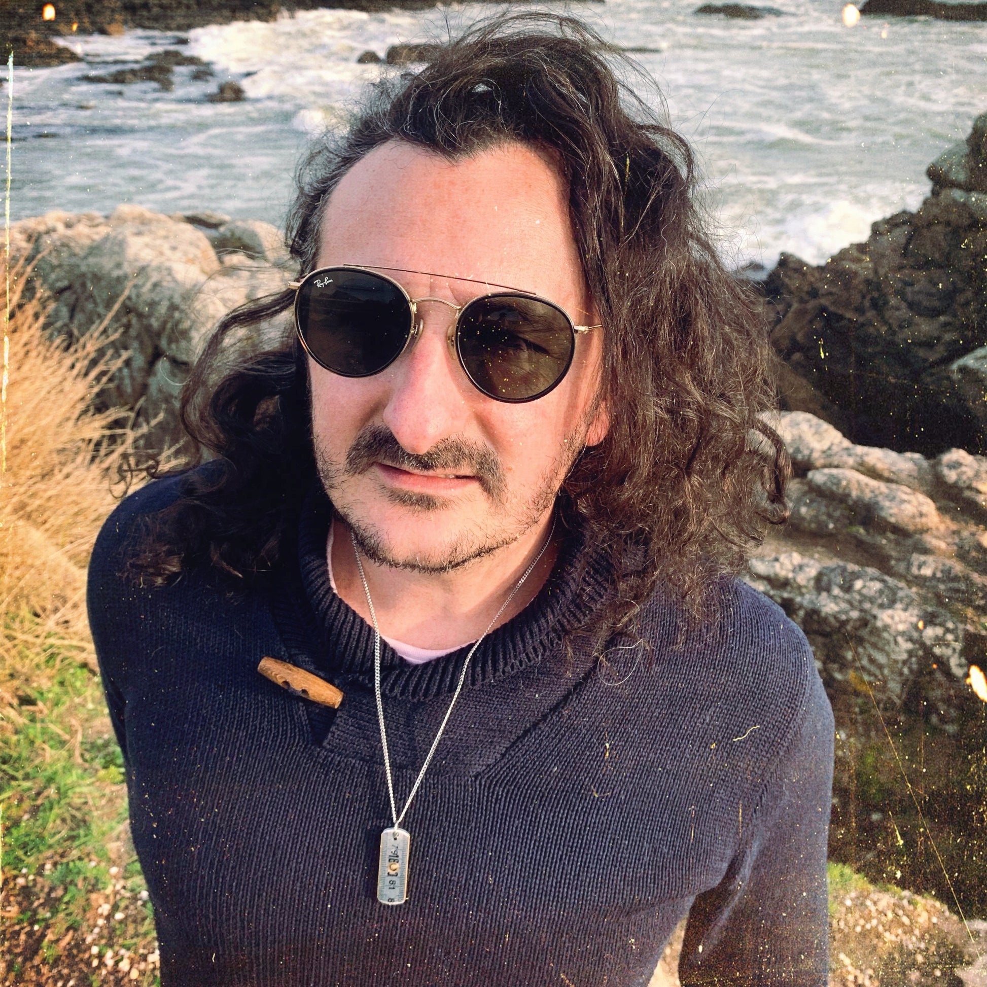 Pendentif collier sautoir mètre aluminium bijoux homme Made in France upcycling offrir cadeau architecte couturière