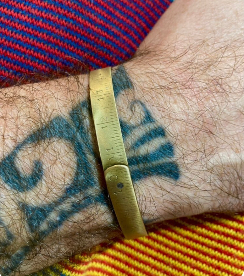 Bracelet mètre laiton jonc couturière recyclage Made in France livraison gratuite