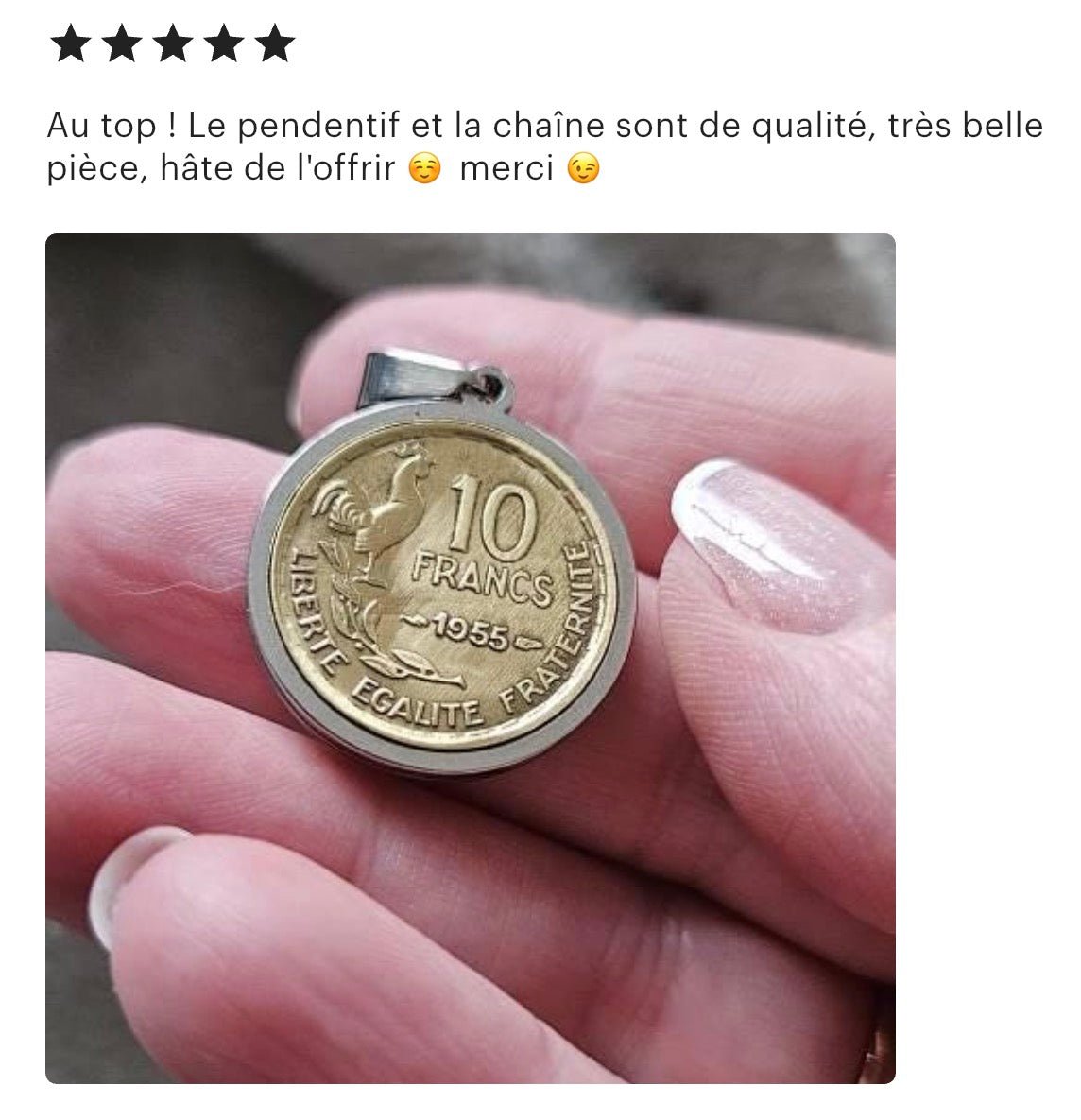 Pendentif 10 Francs Guiraud monnaie nostalgie enfance souvenirs