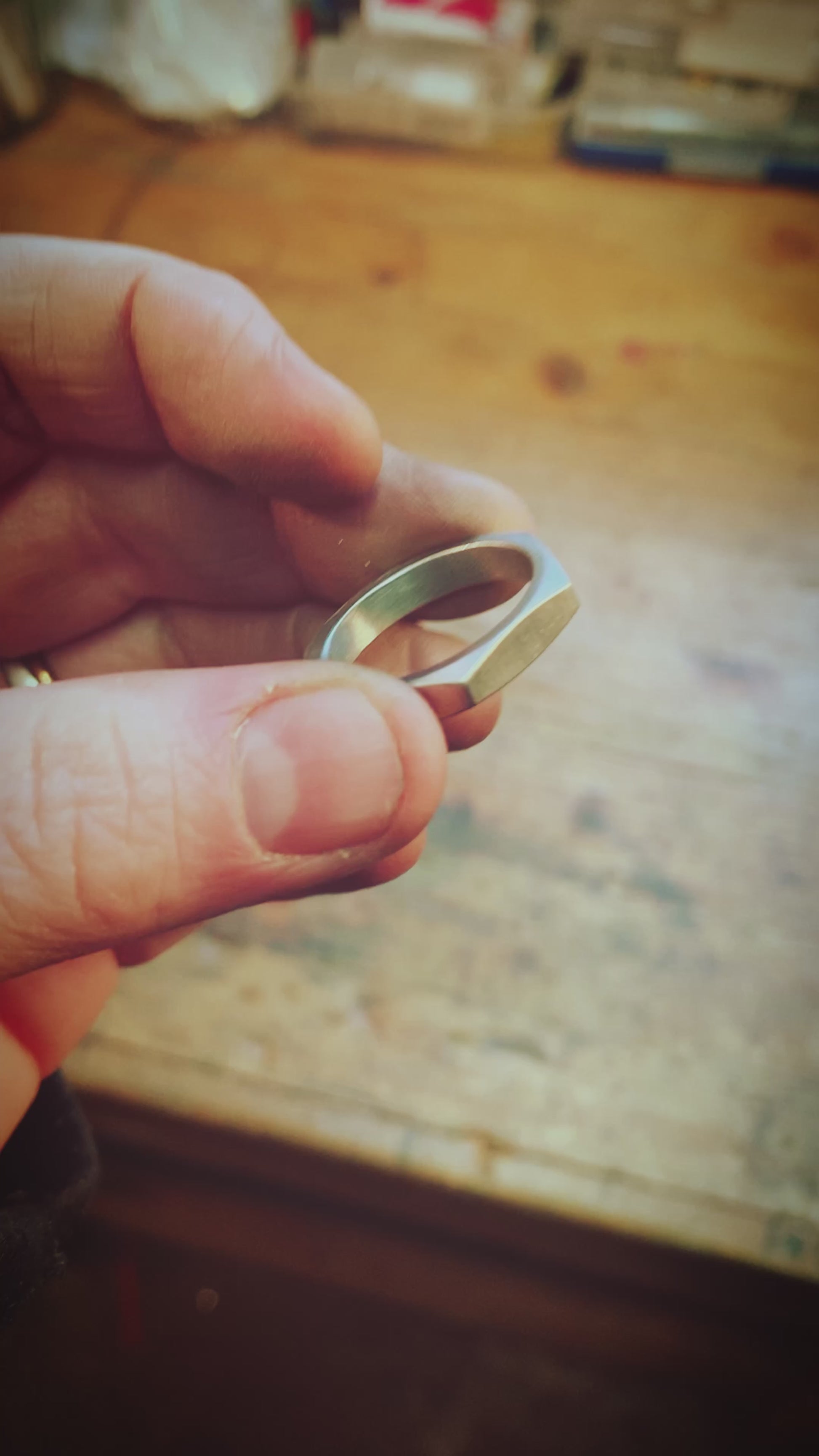 Bague écrou acier inoxydable recyclage Made in France bijoux homme offrir cadeau