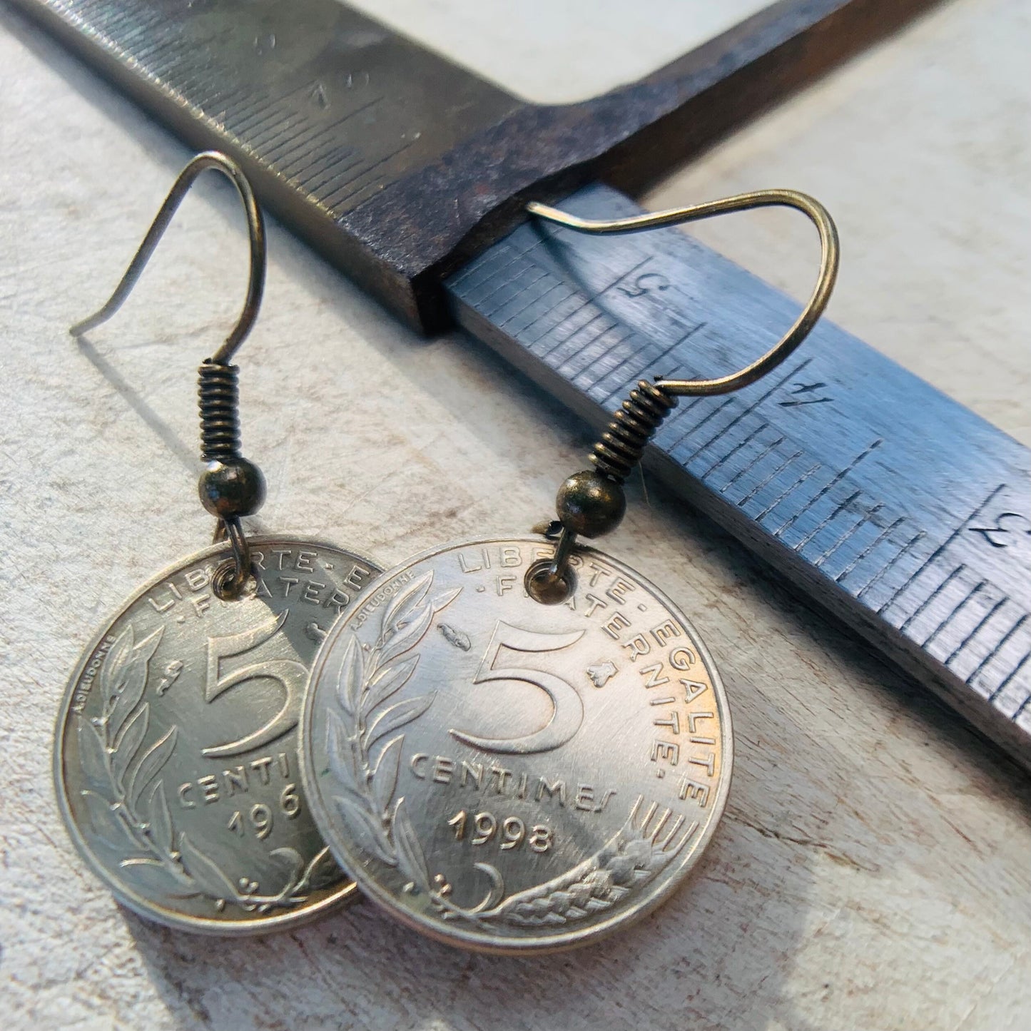 Boucles d'oreilles 5 centimes