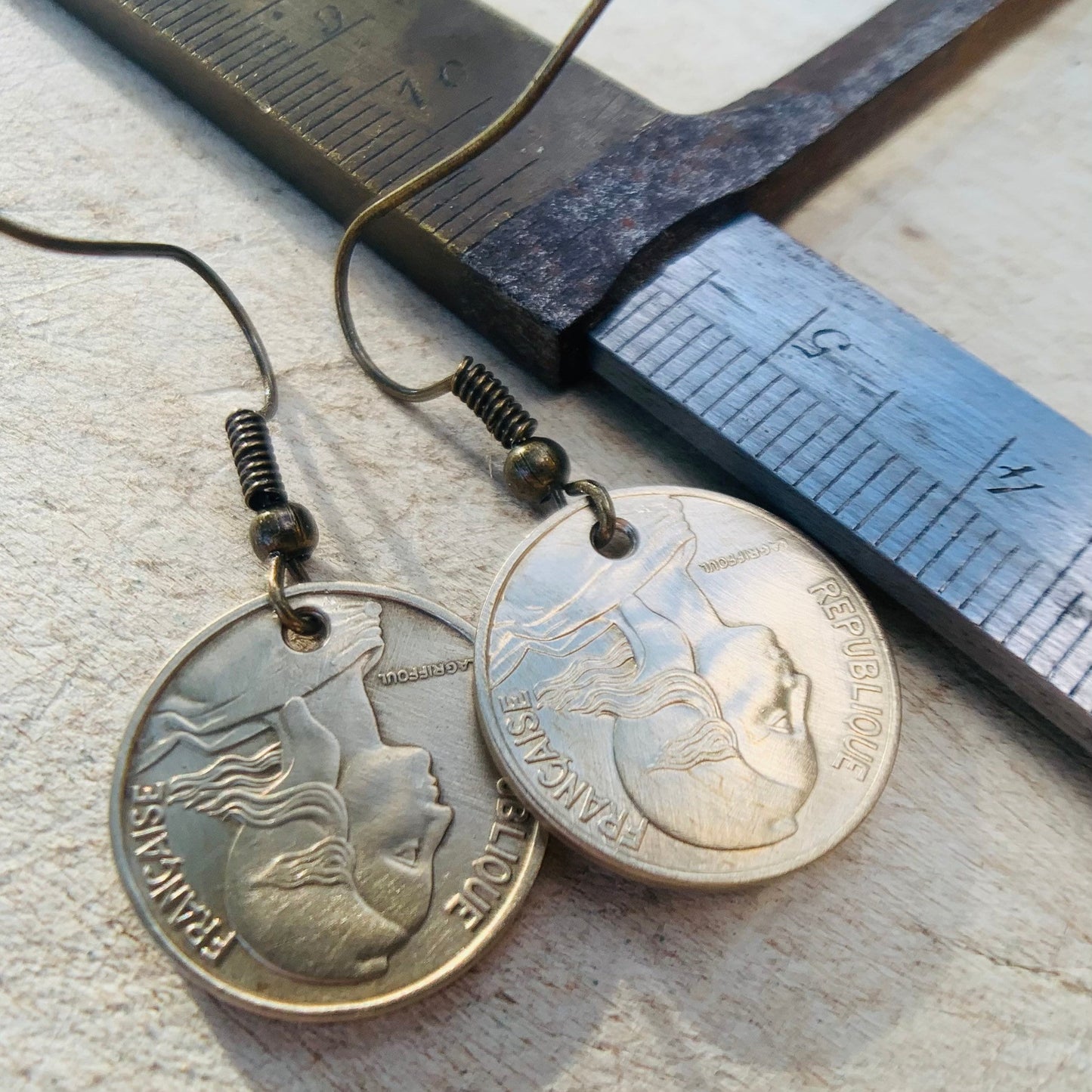 Boucles d'oreilles 5 centimes