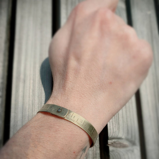 Bracelet mètre laiton jonc couturière recyclage Made in France livraison gratuite