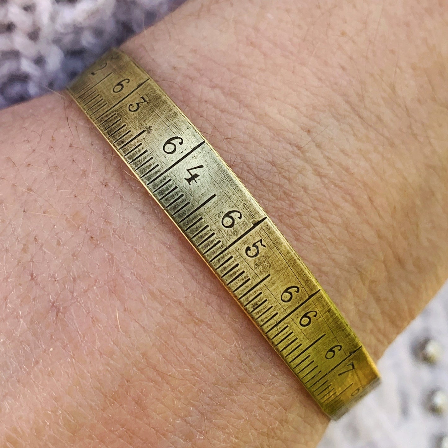 Bracelet mètre laiton jonc couturière recyclage Made in France livraison gratuite