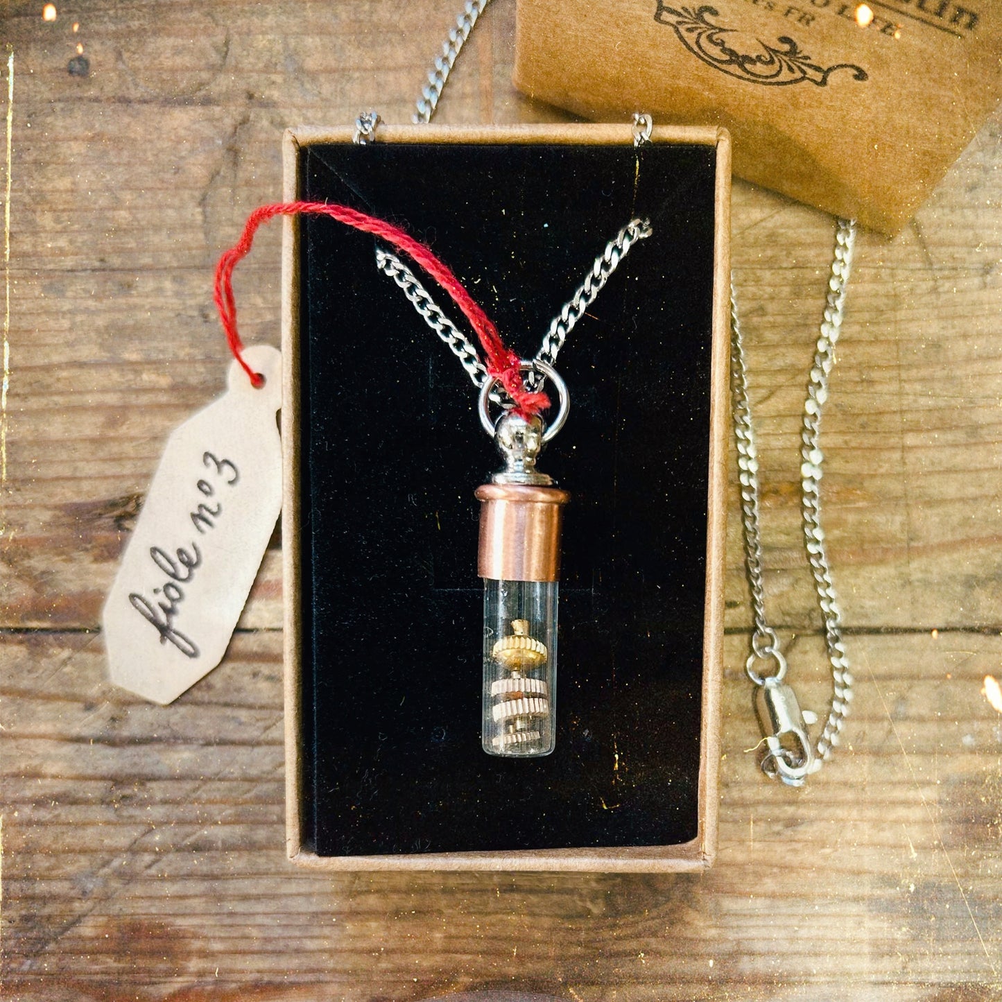 Pendentif Fiole 🕰️ PIÈCE UNIQUE NUMÉROTÉE