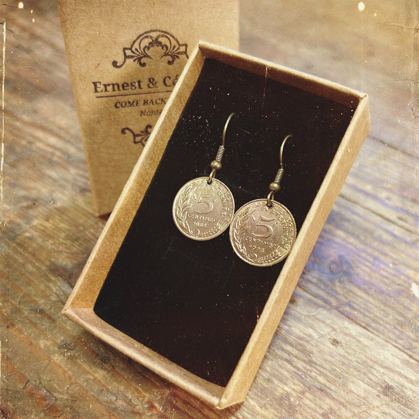 Boucles d'oreilles 5 centimes