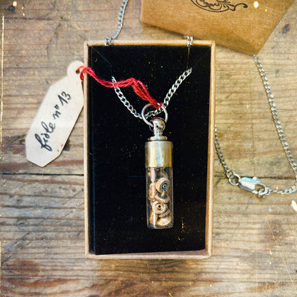Pendentif Fiole 🕰️ PIÈCE UNIQUE NUMÉROTÉE