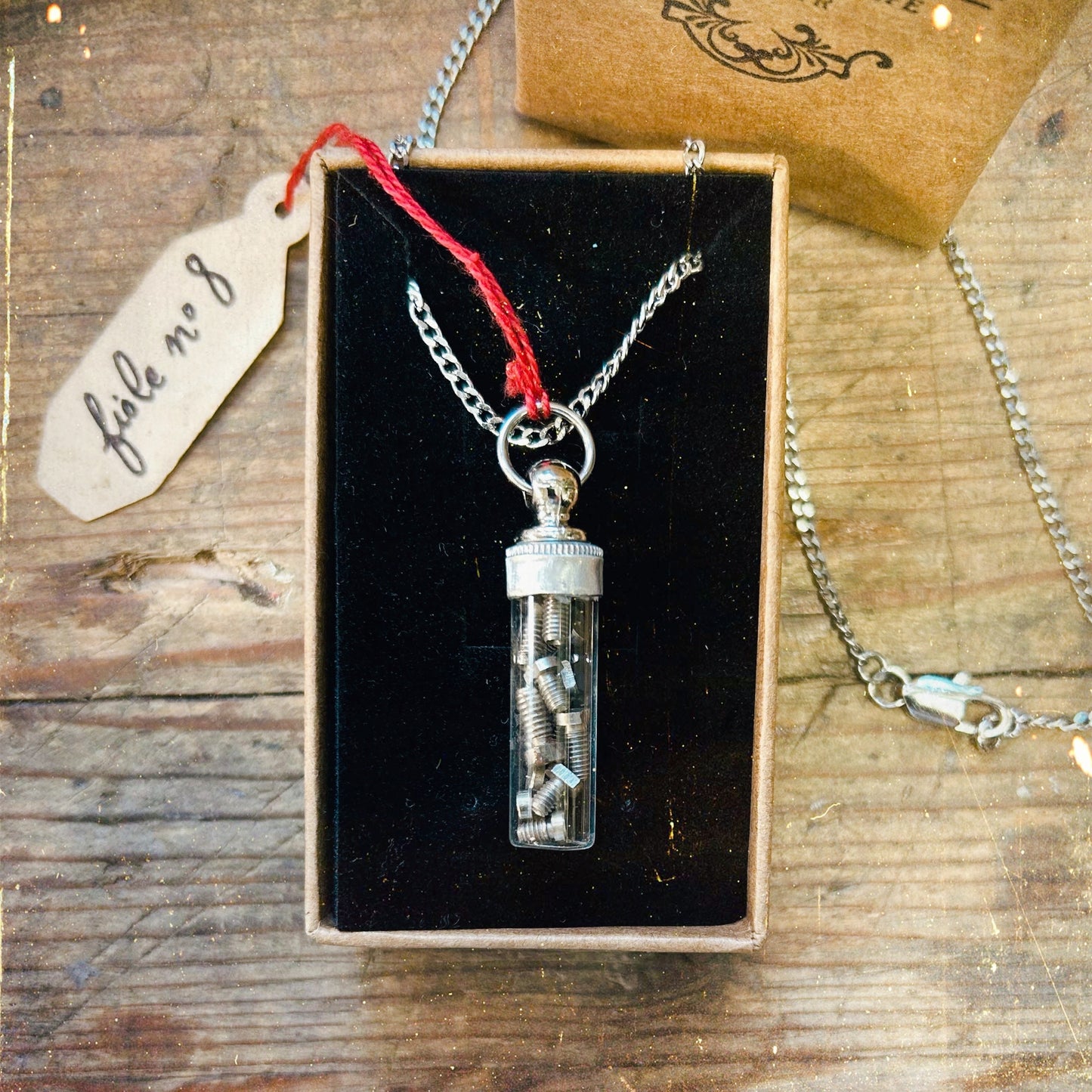 Pendentif Fiole 🕰️ PIÈCE UNIQUE NUMÉROTÉE