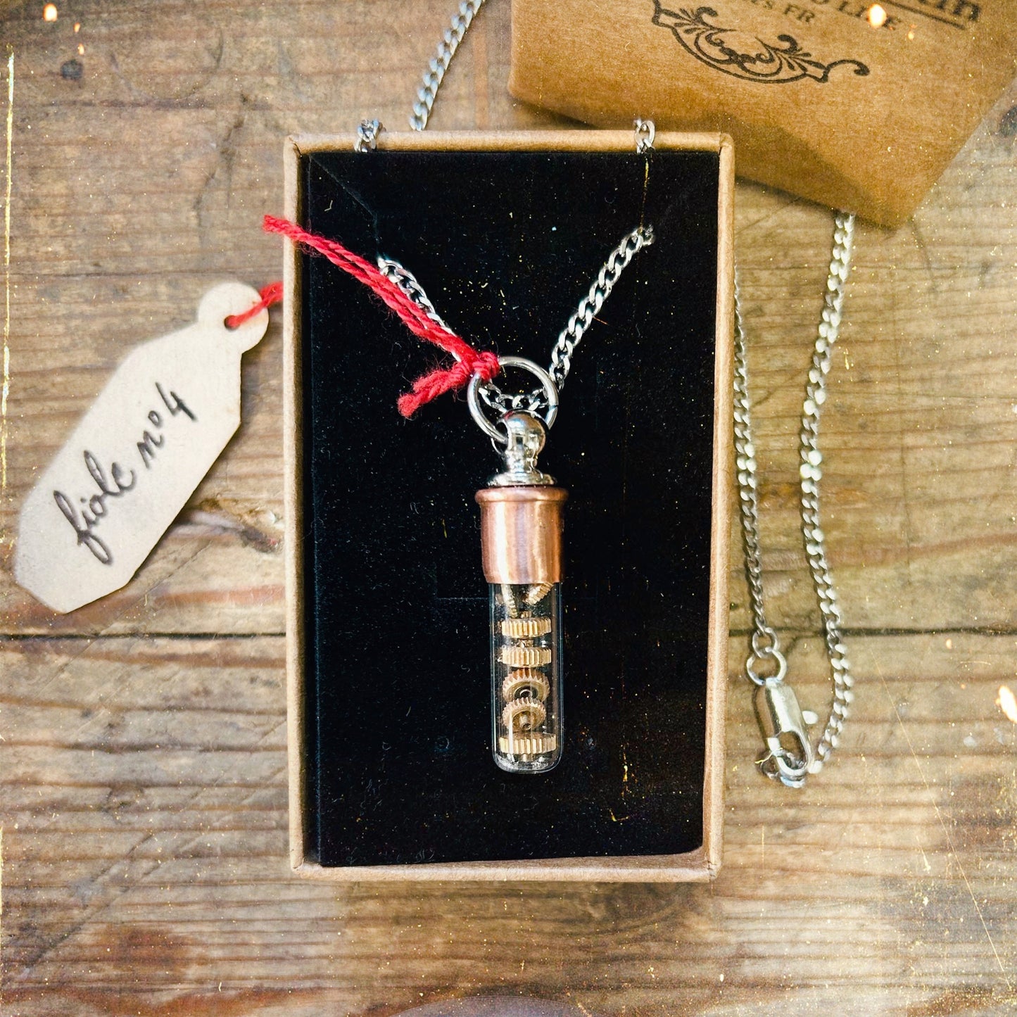 Pendentif Fiole 🕰️ PIÈCE UNIQUE NUMÉROTÉE