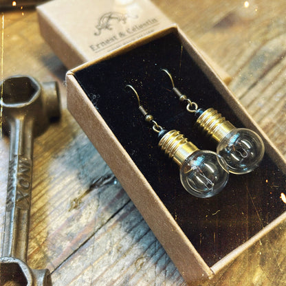 Boucles d’oreilles ampoule de vélo