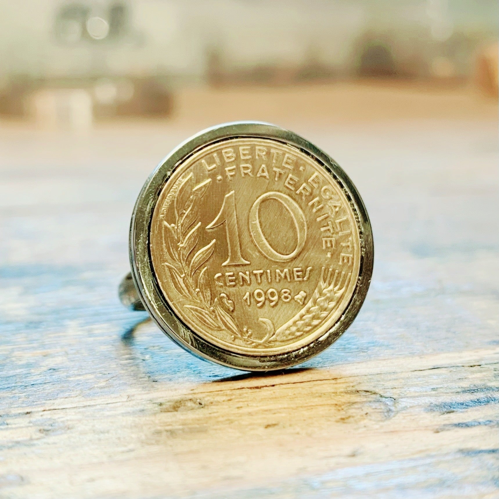 bague cadeau bijoux année personnalisée centimes Francs recyclage Made in France
