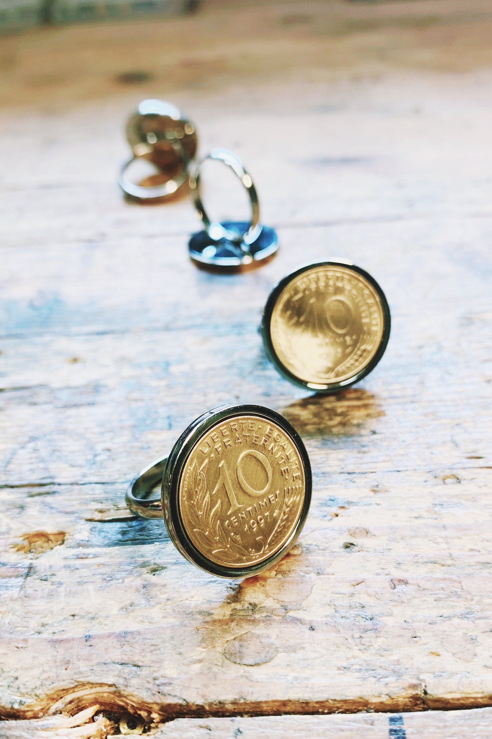 bague cadeau bijoux année personnalisée centimes Francs recyclage Made in France