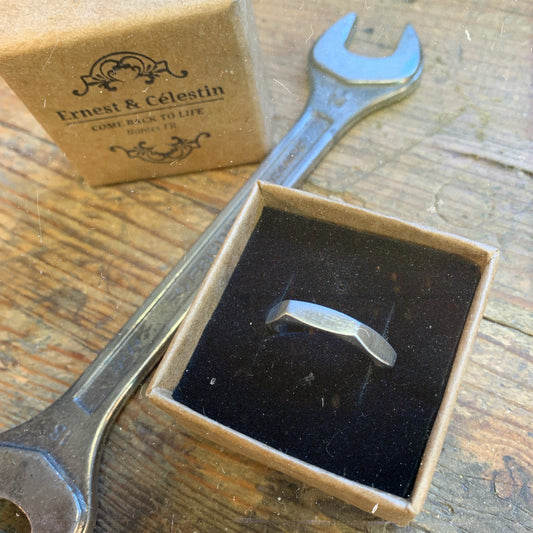 Bague écrou acier inoxydable recyclage Made in France bijoux homme offrir cadeau