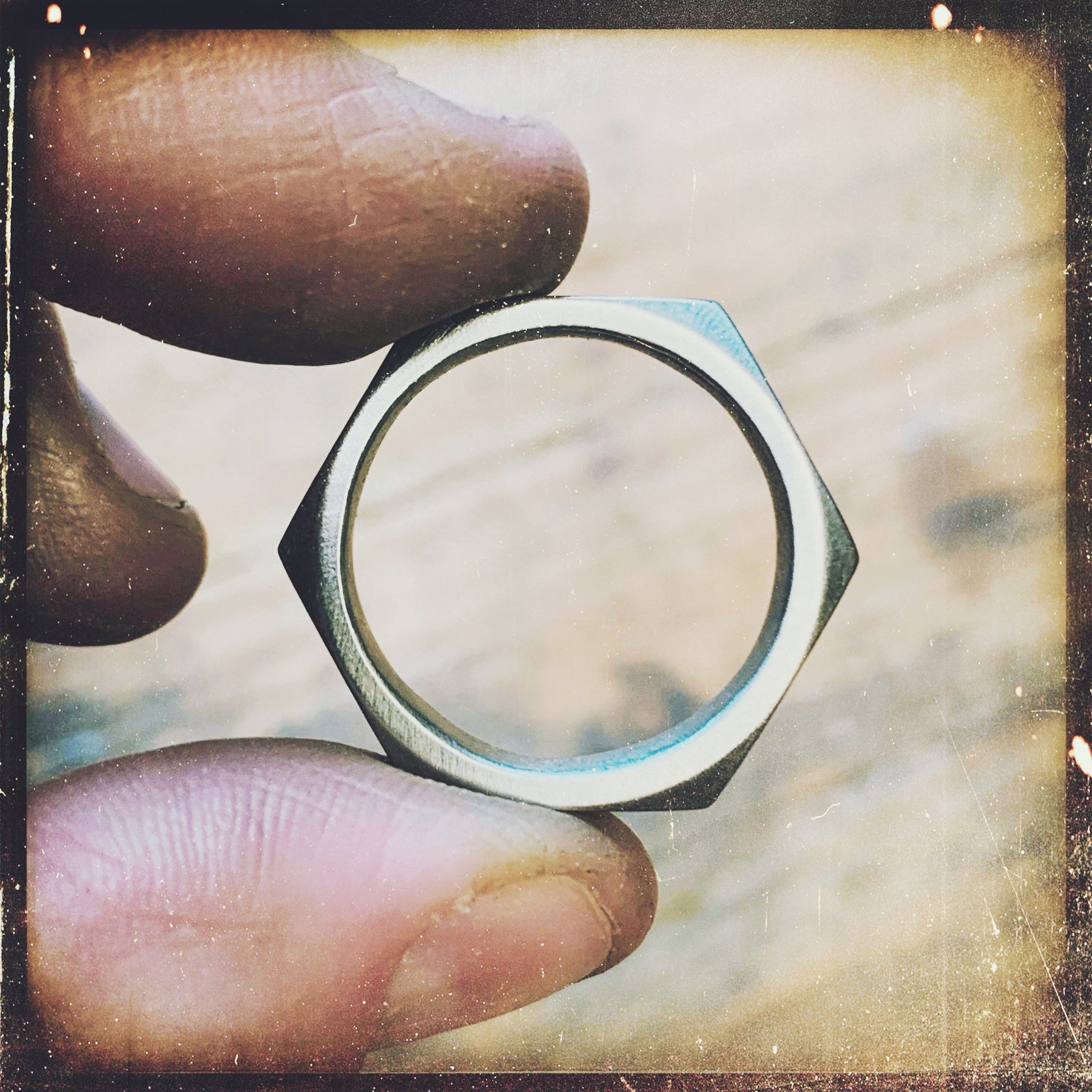 Bague écrou acier inoxydable recyclage Made in France bijoux homme offrir cadeau