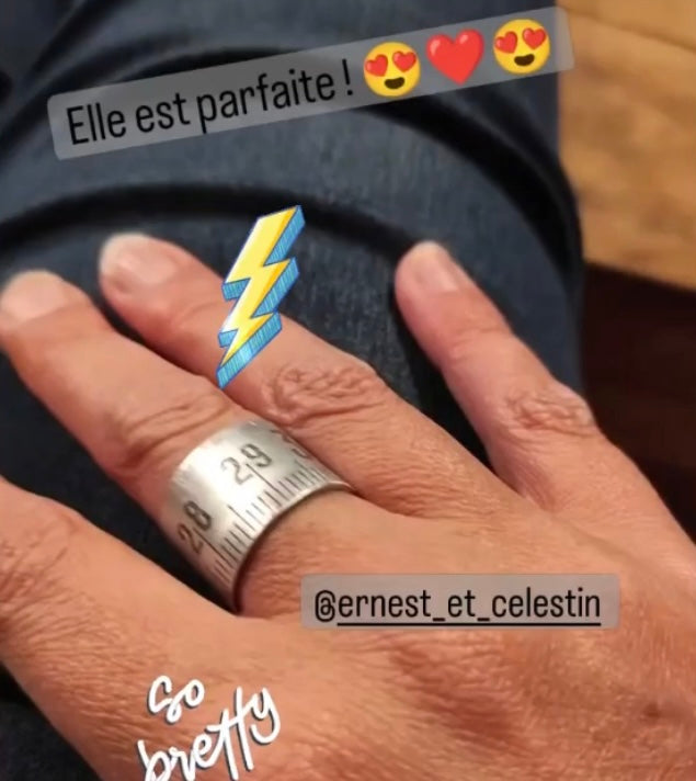 bague mètre aluminium bijoux homme Made in France upcycling offrir cadeau architecte couturière