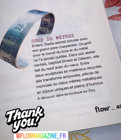 bague mètre aluminium bijoux homme Made in France upcycling offrir cadeau architecte couturière