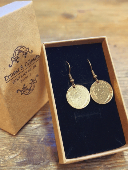 Boucles d'oreilles 5 centimes