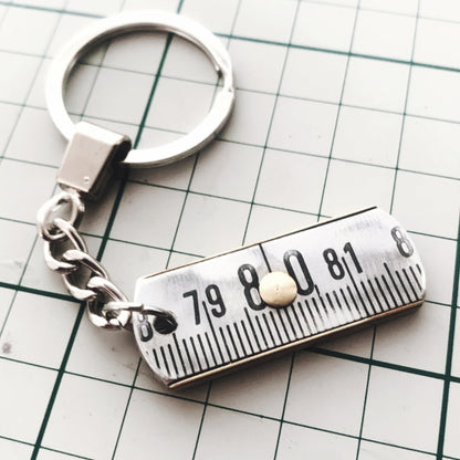Porte clés mètre aluminium bijoux homme Made in France upcycling offrir cadeau architecte couturière