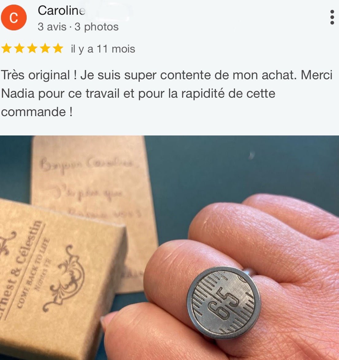 Bague numéro 1 à 99 - Ernest & Célestin