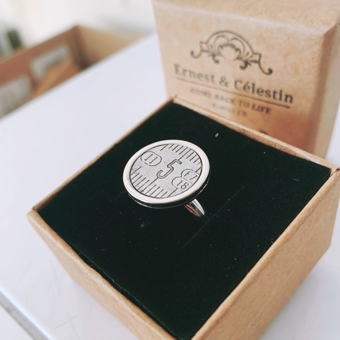 bague mètre aluminium choix  numéro personnalisé bijoux homme Made in France upcycling offrir cadeau architecte couturière