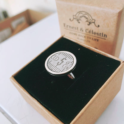 bague mètre aluminium choix  numéro personnalisé bijoux homme Made in France upcycling offrir cadeau architecte couturière