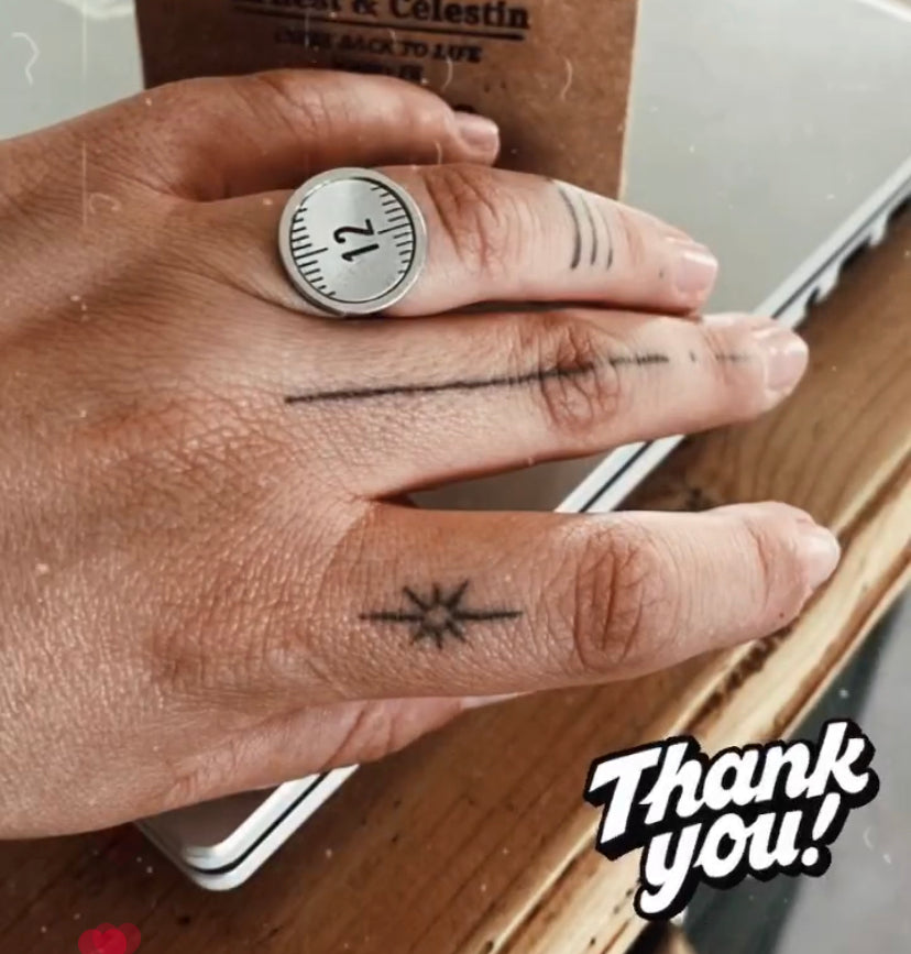 bague mètre aluminium choix  numéro personnalisé bijoux homme Made in France upcycling offrir cadeau architecte couturière