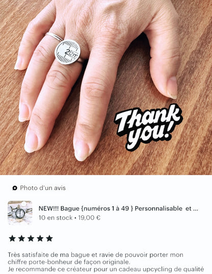 bague mètre aluminium choix  numéro personnalisé bijoux homme Made in France upcycling offrir cadeau architecte couturière