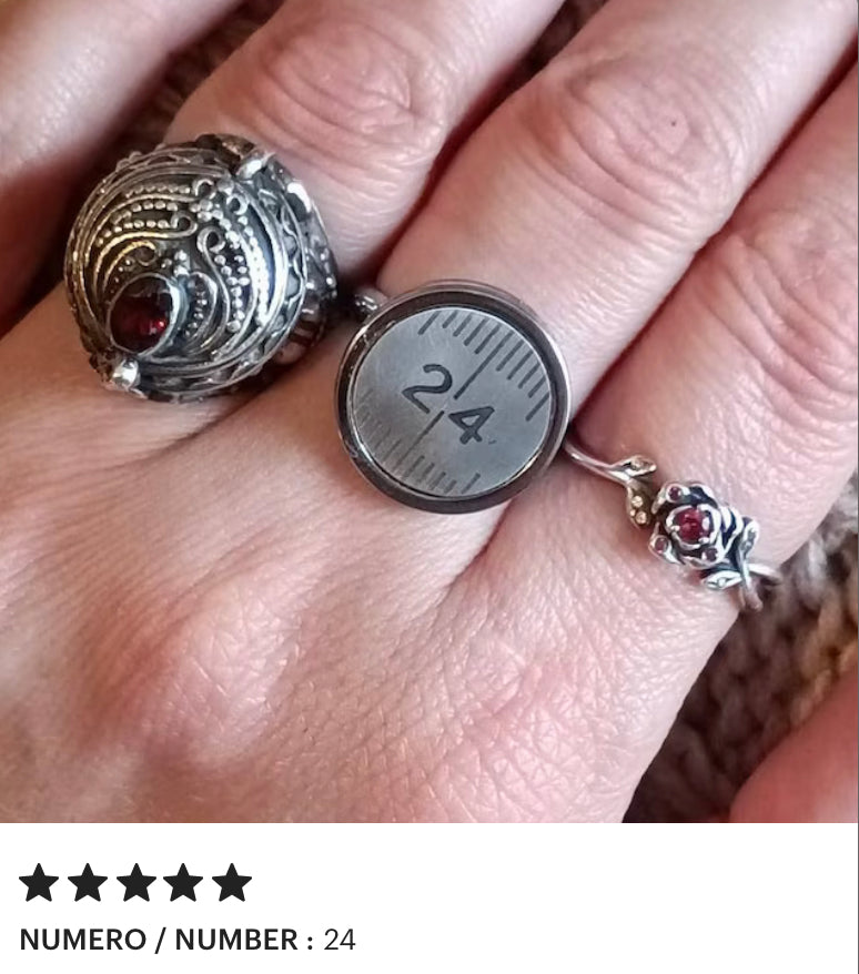 bague mètre aluminium choix  numéro personnalisé bijoux homme Made in France upcycling offrir cadeau architecte couturière