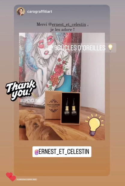 Boucles d’oreilles ampoule de vélo - Ernest & Célestin