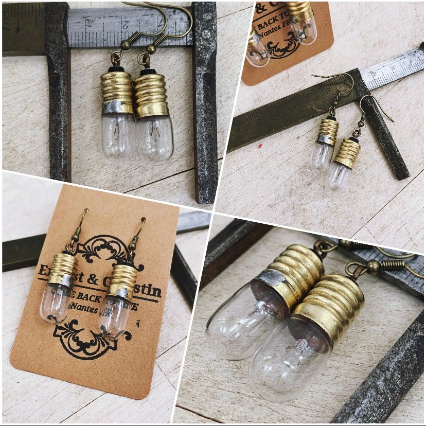 Boucles d’oreilles ampoule tube - Ernest & Célestin