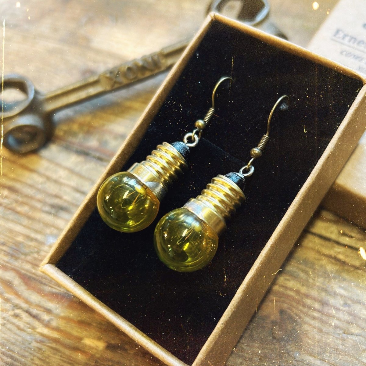 Boucles d’oreilles ampoules Jaune - Ernest & Célestin