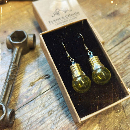 Boucles d’oreilles ampoules Jaune - Ernest & Célestin