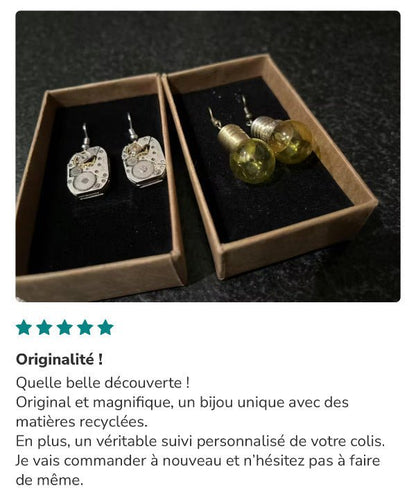 Boucles d’oreilles ampoules Jaune - Ernest & Célestin