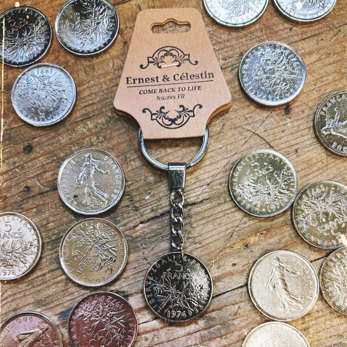 Porte clés Francs monnaie nostalgie enfance souvenirs