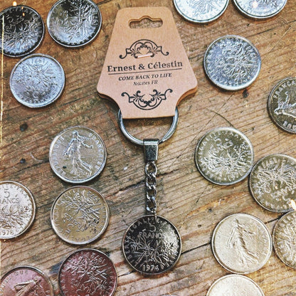 Porte clés Francs monnaie nostalgie enfance souvenirs