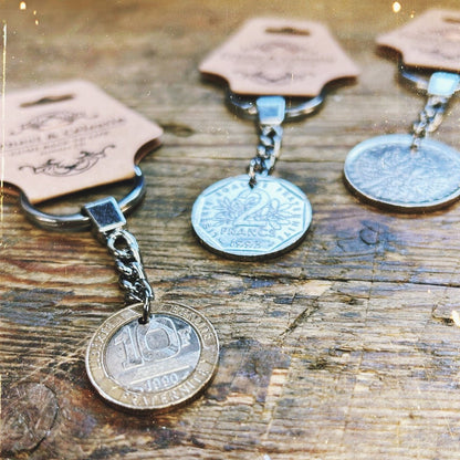 Porte clés Francs monnaie nostalgie enfance souvenirs