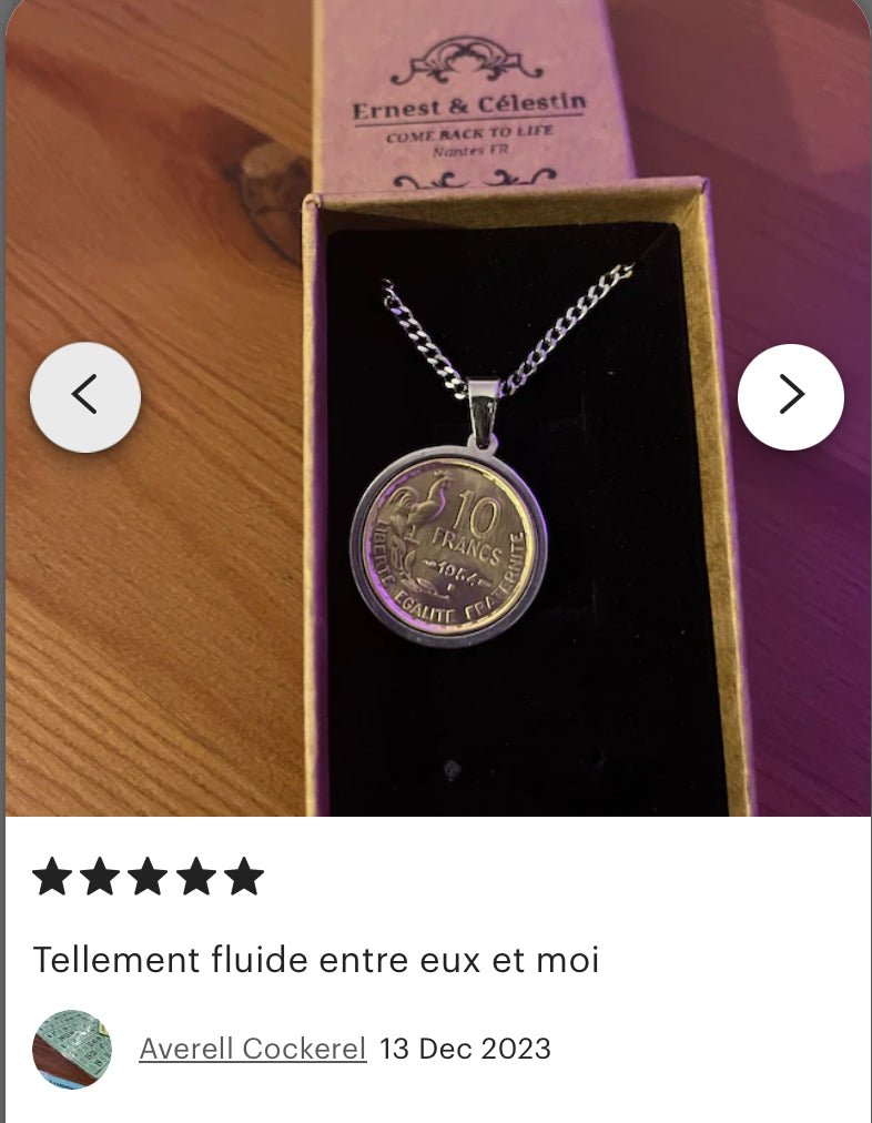 Pendentif 10 Francs Guiraud monnaie nostalgie enfance souvenirs