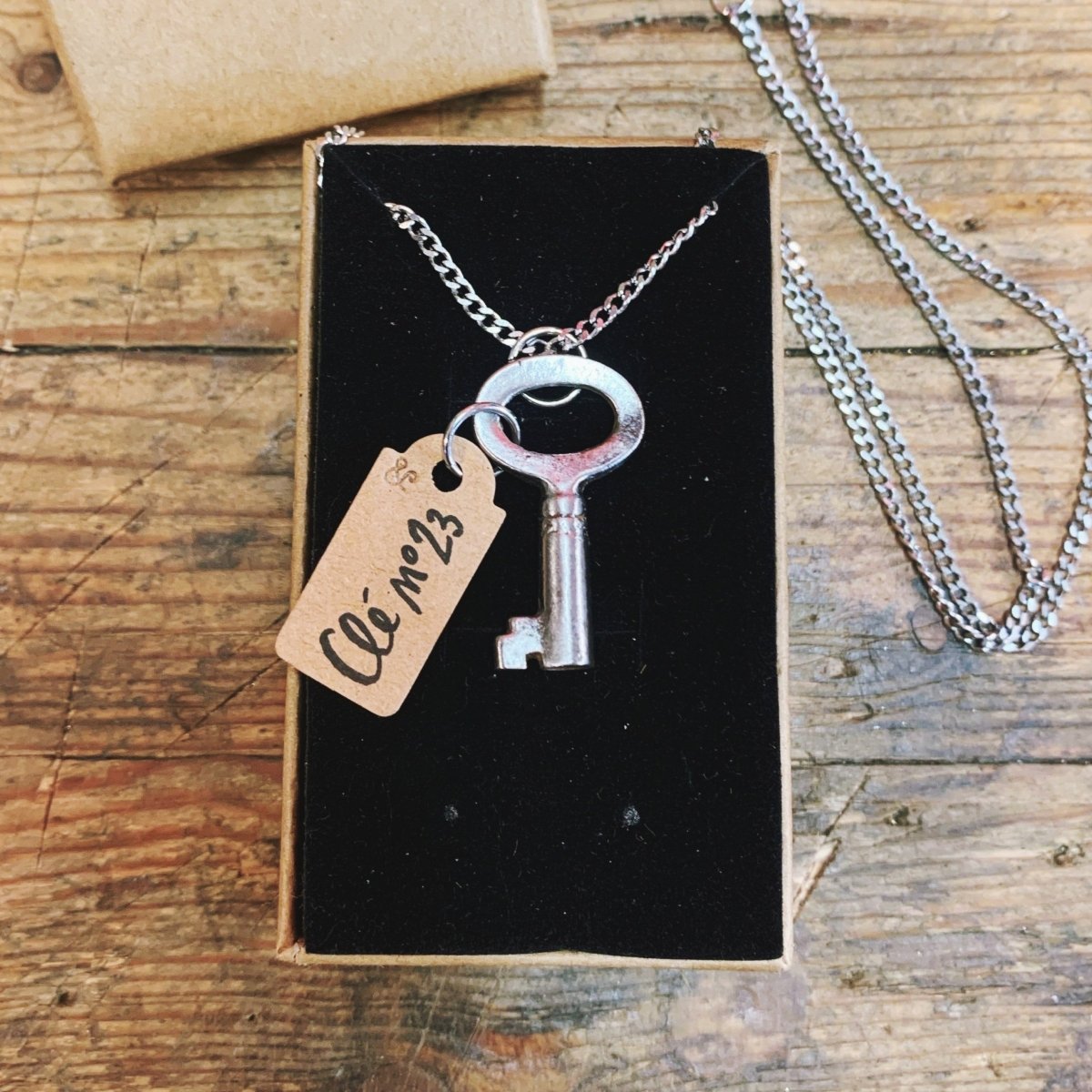 Pendentif Clé 🗝️ PIÈCE UNIQUE NUMÉROTÉE - Ernest & Célestin