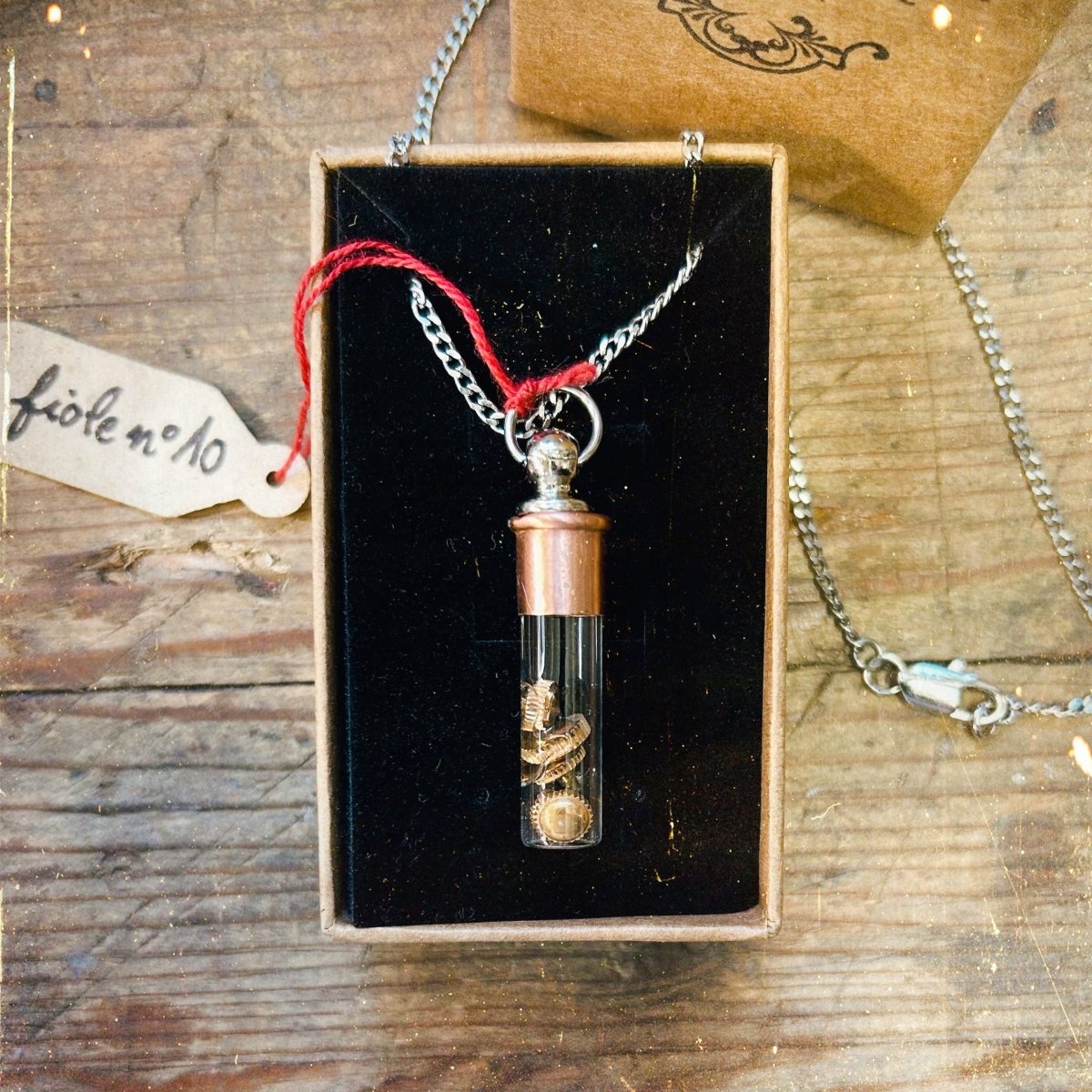 Pendentif Fiole 🕰️ PIÈCE UNIQUE NUMÉROTÉE - Ernest & Célestin