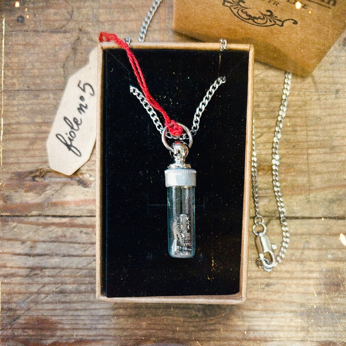 Pendentif Fiole 🕰️ PIÈCE UNIQUE NUMÉROTÉE - Ernest & Célestin