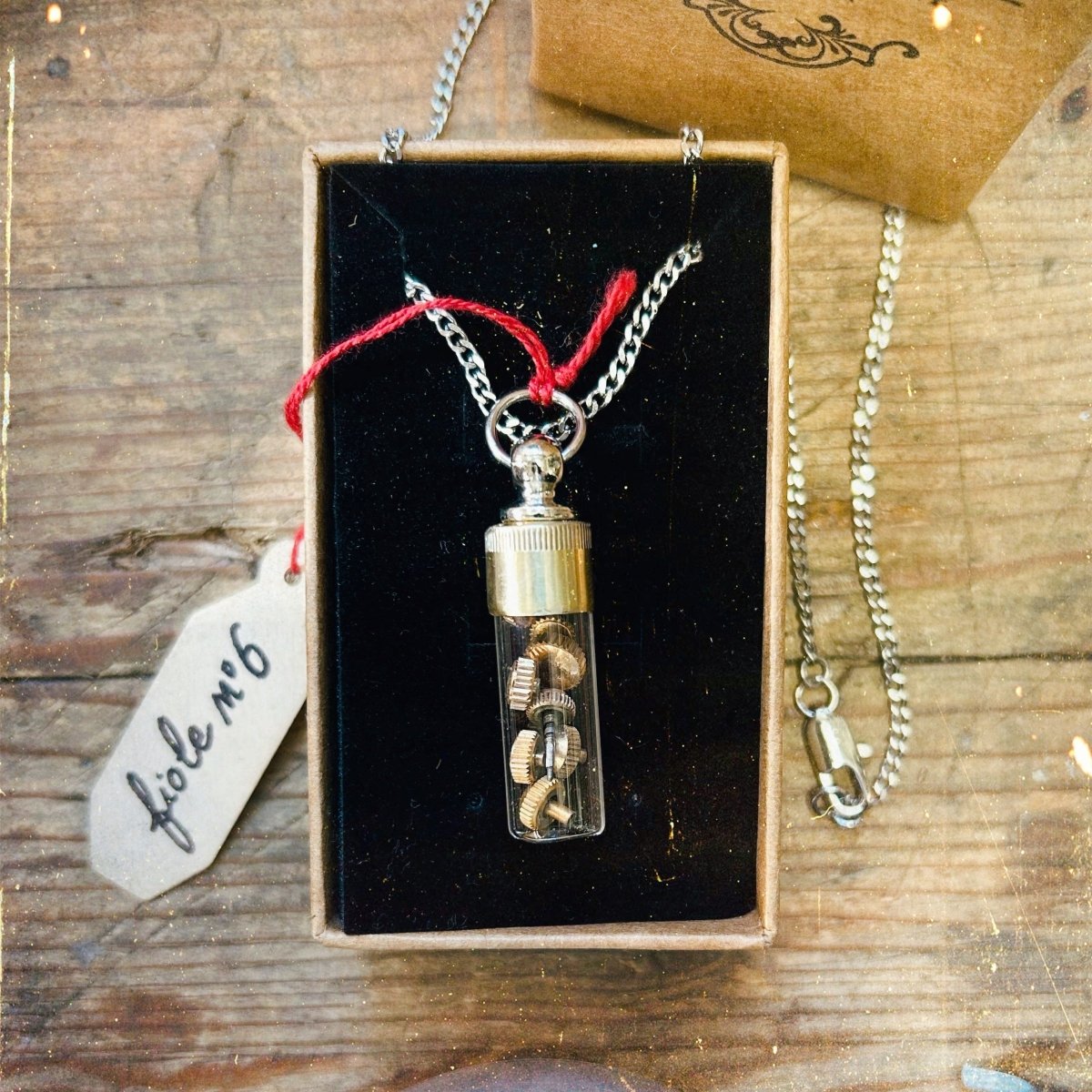 Pendentif Fiole 🕰️ PIÈCE UNIQUE NUMÉROTÉE - Ernest & Célestin