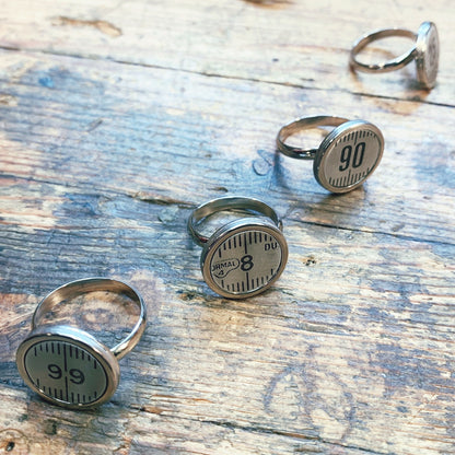 bague mètre aluminium choix  numéro personnalisé bijoux homme Made in France upcycling offrir cadeau architecte couturière