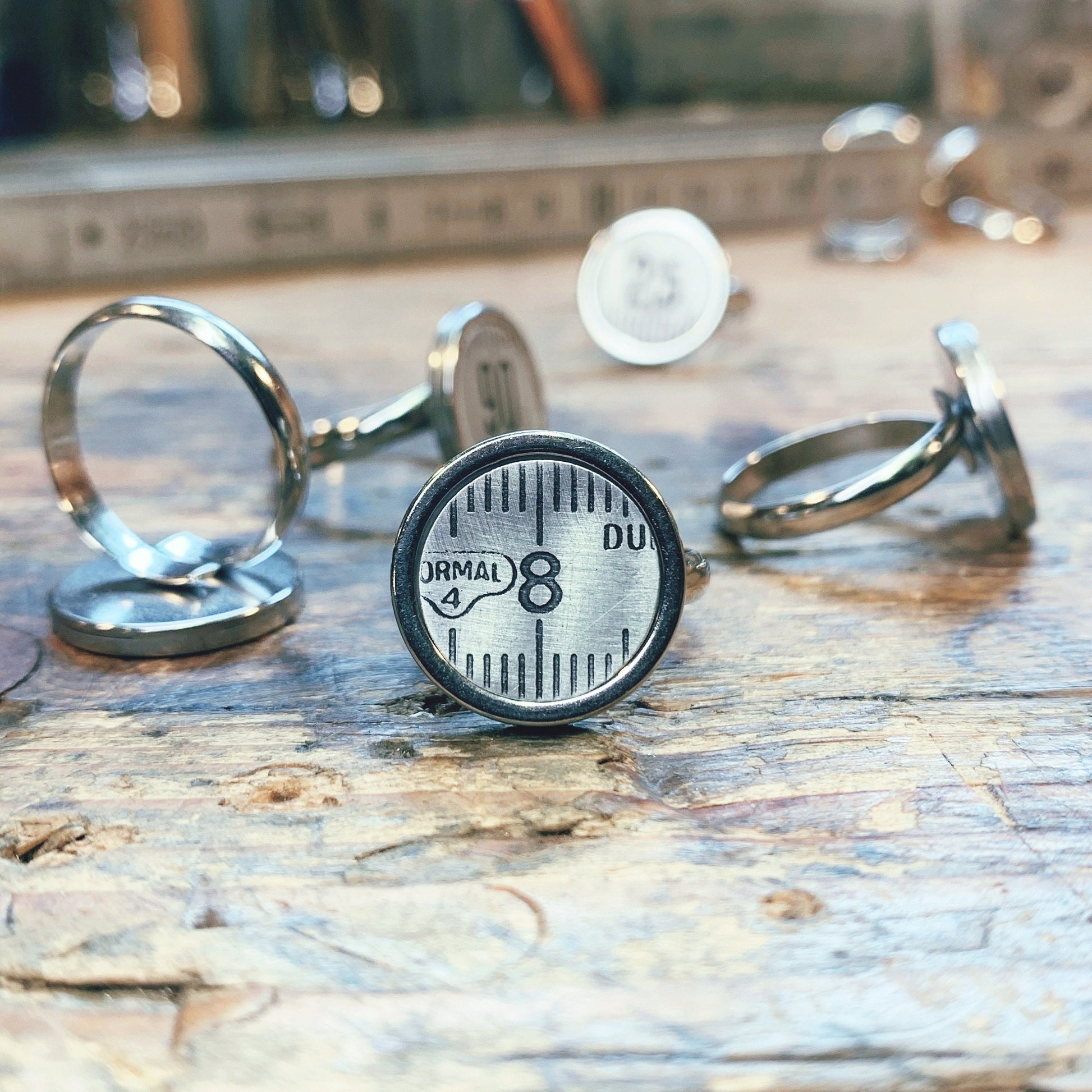 bague mètre aluminium choix  numéro personnalisé bijoux homme Made in France upcycling offrir cadeau architecte couturière