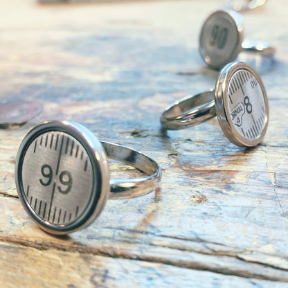 bague mètre aluminium choix  numéro personnalisé bijoux homme Made in France upcycling offrir cadeau architecte couturière